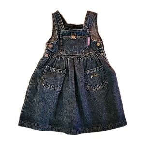 Global Nation Denim Overall Dress Casual Classic‎ Jumper Blue Girls Size 4